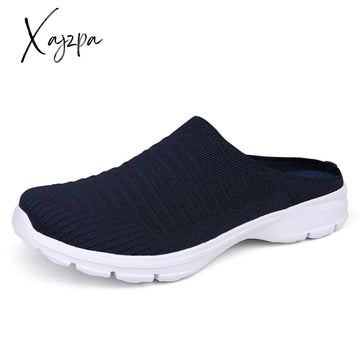 Xajzpa - Men Slippers Summer Mesh Breathable Home Indoor Thick Bottom Slides Fashion Couple Walking